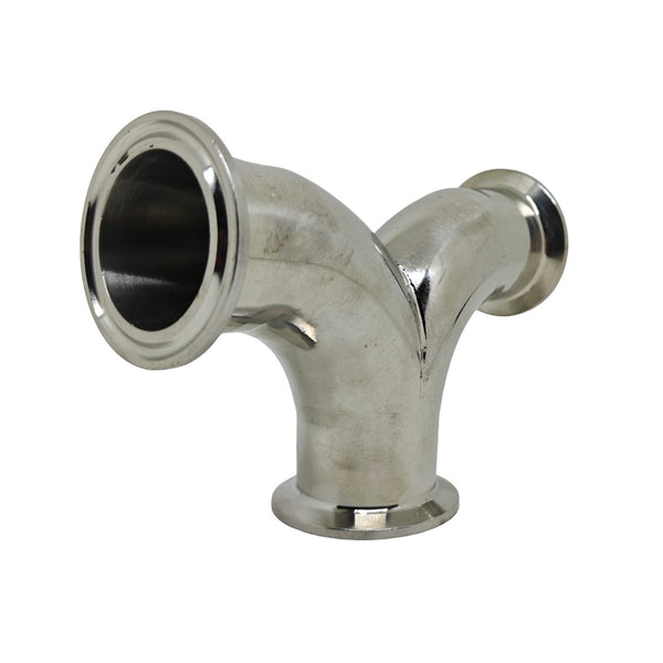 Dviguba alkūnė 3 krypčių Tri Clamp sanitarinė jungtis 1.5"